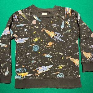 Hanna Andersson Cosmic Adventure Sweatshirt with rocketships, quasars and stars